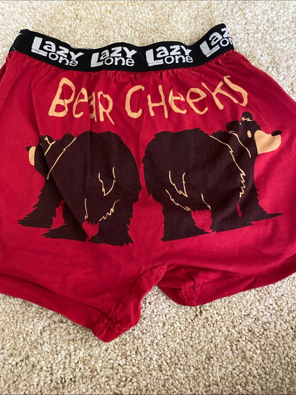 Lazy One Red 'Bear Cheeks' Boys Boxer Briefs
